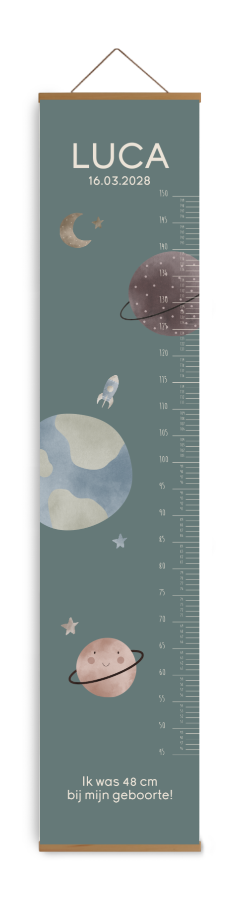 Vrolijke groeimeter met planeten
