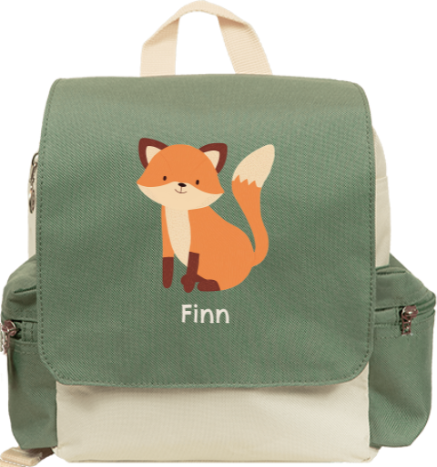 Rugtas Adventure met vosje en naam