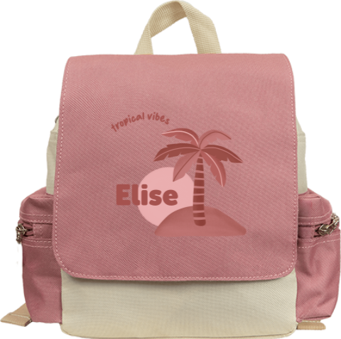 Rugtas Adventure met naam en palmboom