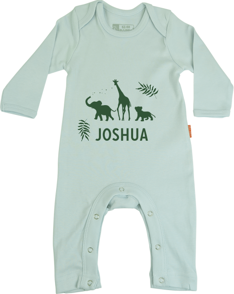 Boxpakje met silhouetjes van jungledieren en naam