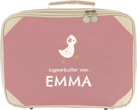 Gepersonaliseerd offertje met gansje en bloem