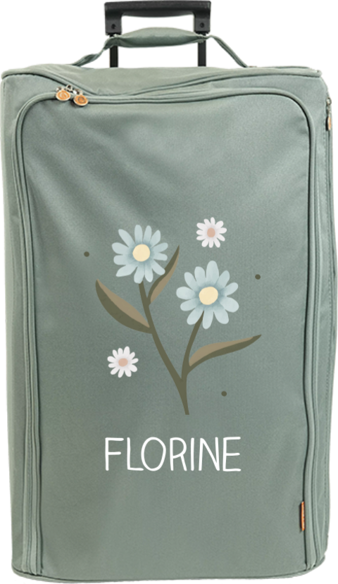 Reistrolley XL met naam en bloemen