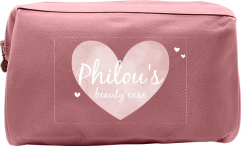 Toilettas met naam en hart