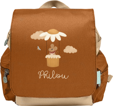 Rugtas Adventure met naam en muisje in ballon