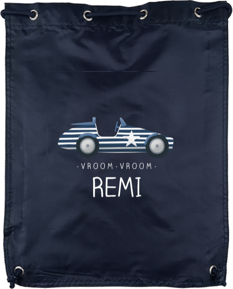 Gymtas met naam en race auto