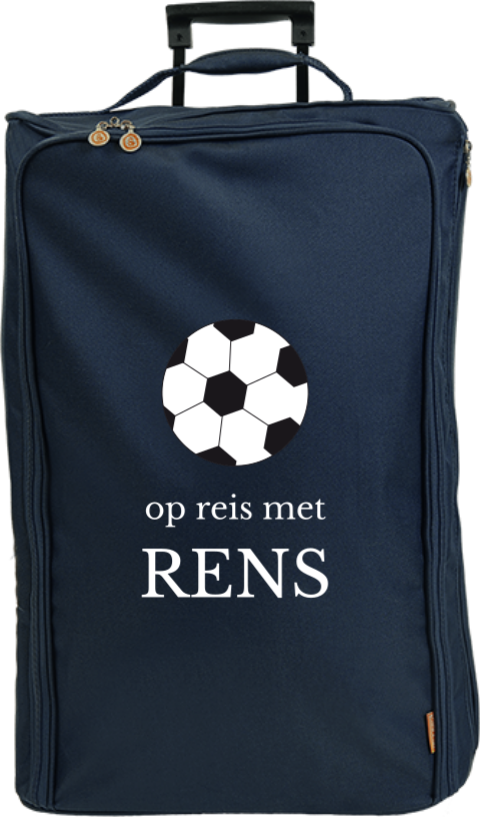 Speelse reistrolley XL met voetbal en naam