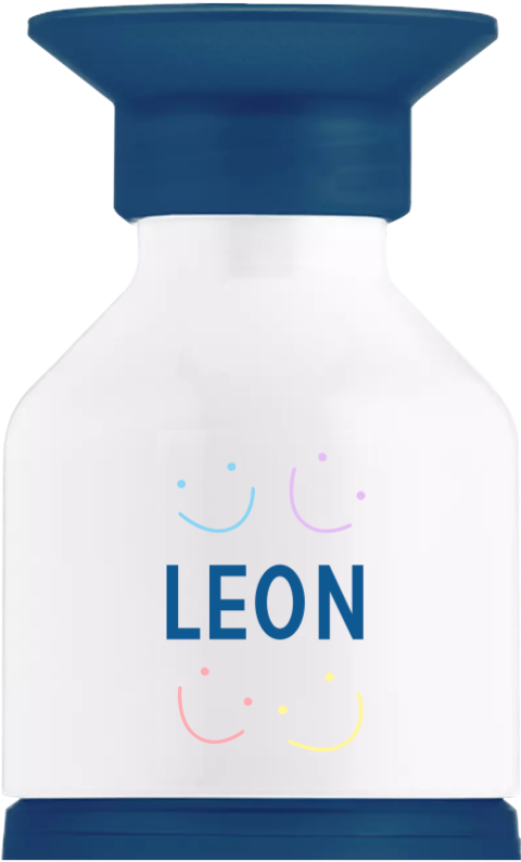 Vrolijke Dopper waterfles met smileys en naam