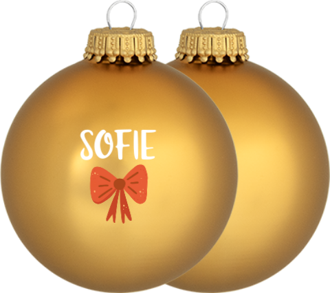 Glazen kerstbal met illustratie van kerstboom