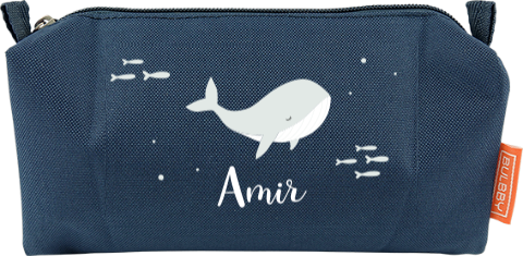 Stoere etui met walvis en naam