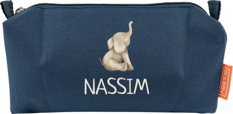Etui met naam en zittend olifantje