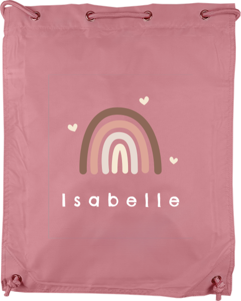 Gymtas met naam en regenboog