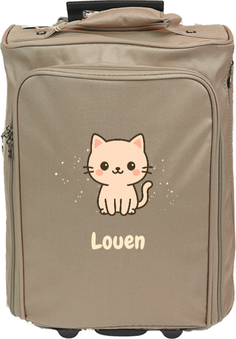 Reistrolley met naam en kawaii poes