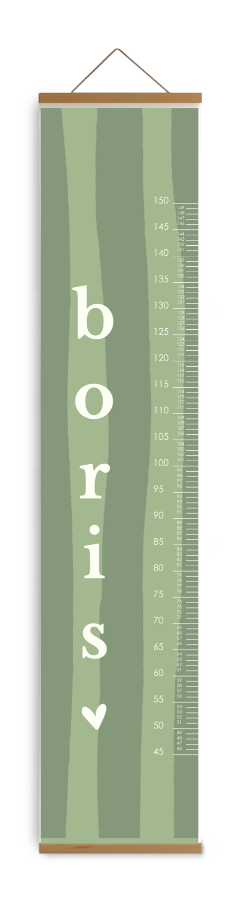 Trendy groeimeter met groene strepen
