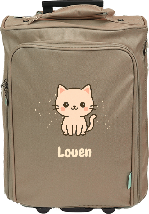 Reistrolley met naam en kawaii poes