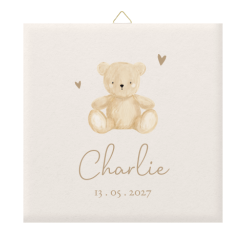 Lief geboortetegeltje met teddybeer