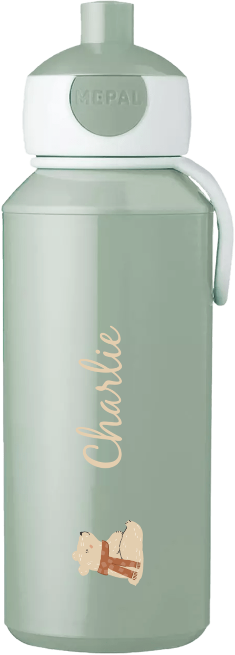 Mepal pop-up drinkfles Campus met zittende beer en naam