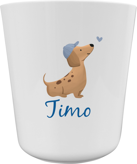 Lieve kinderbeker met hond, hartje en naam