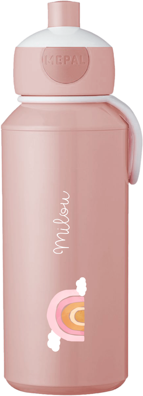 Lieve Mepal pop-up drinkfles Campus met regenboog en naam