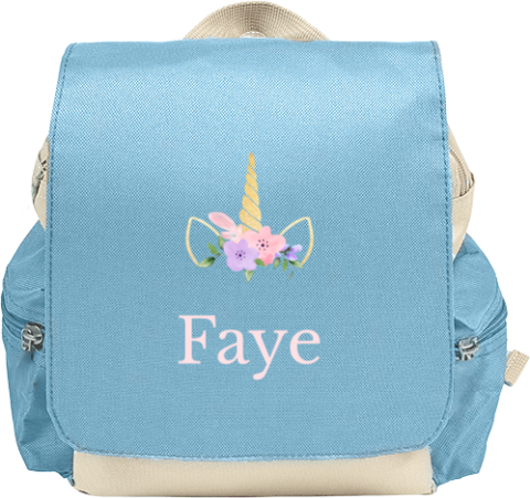 Lieve rugzak adventure met eenhoorn en naam