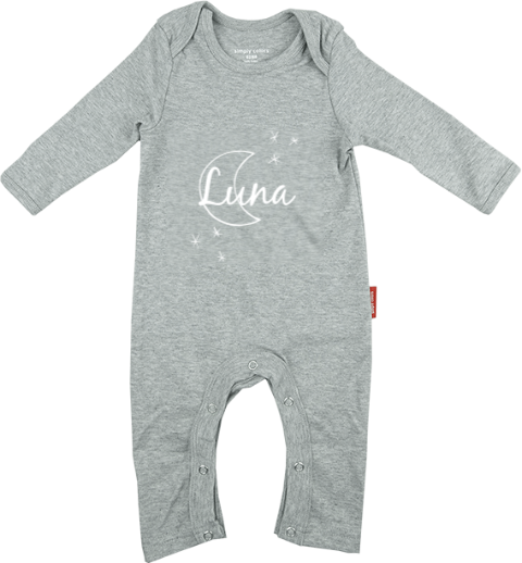 Babypakje met naam, sterren en maan