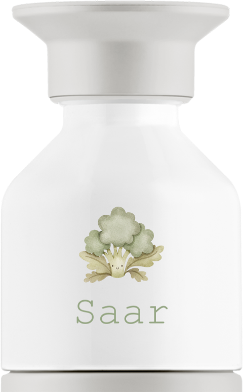 Vrolijke Dopper Thermosfles met broccoli en naam