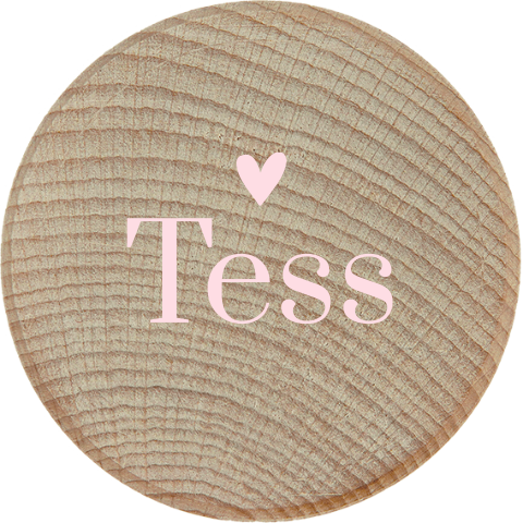 Houten tandendoosje roze en naam