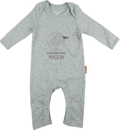 Stoer boxpakje met wereldbol en naam