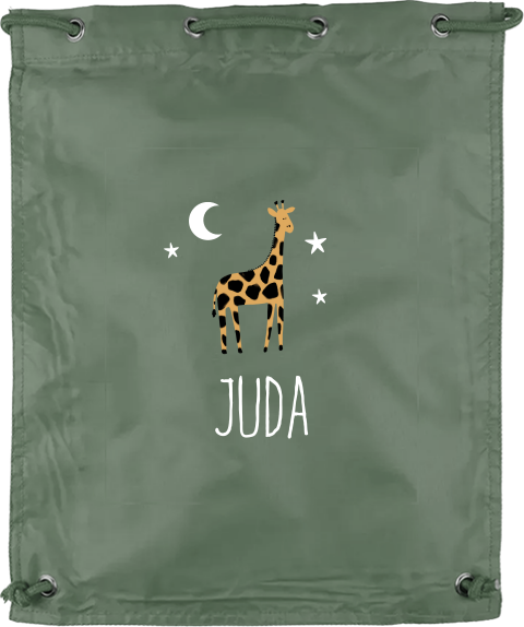 Gymtas met naam en giraffe