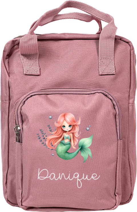 Rugzak classic met zeemeermin en naam
