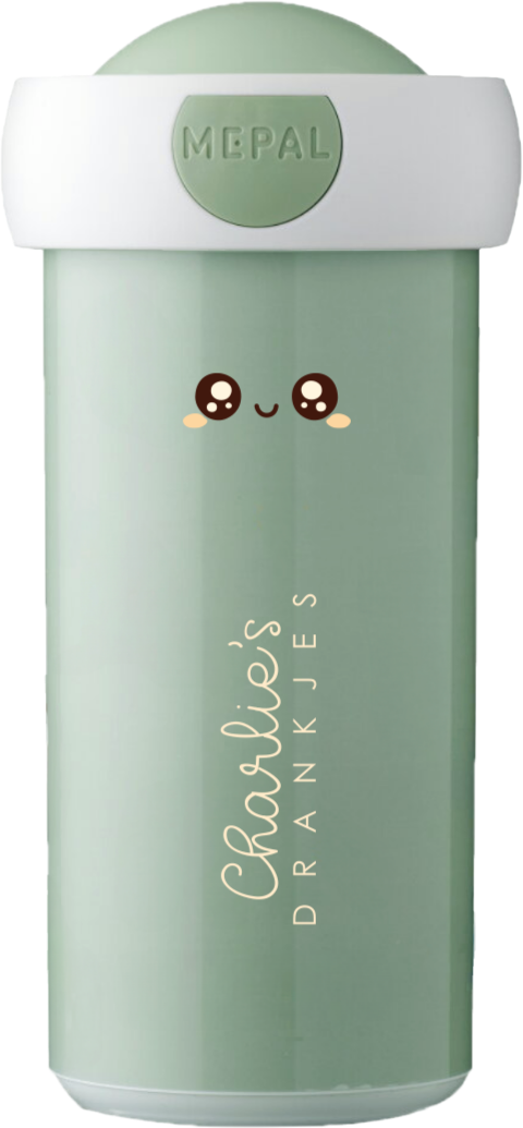 Mepal Campus drinkbeker met naam en kawaii gezichtje