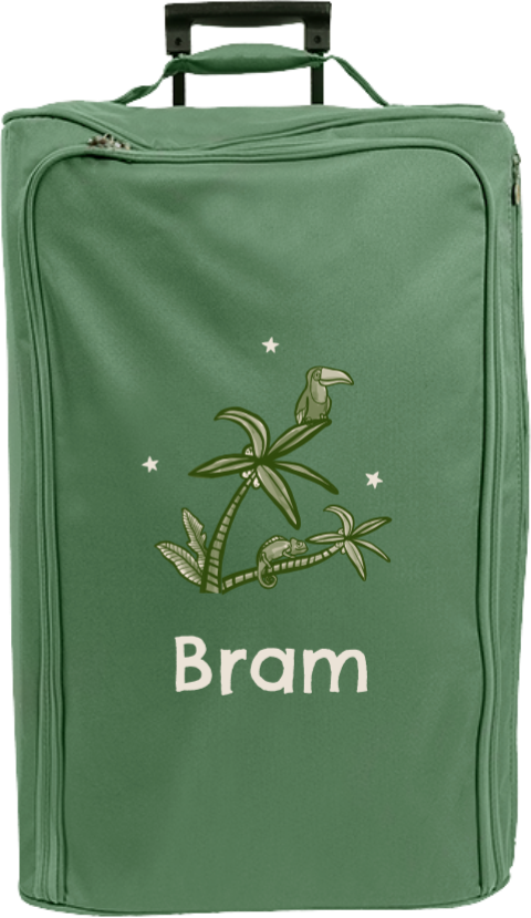 Reistrolley XL met naam en toekan op palmboom