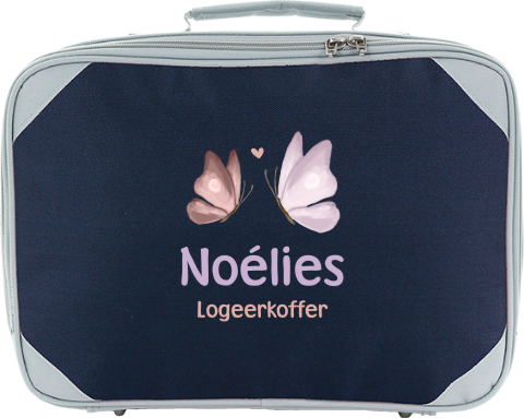 Koffertje met naam en vlinders