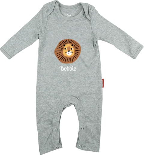 Avontuurlijk boxpakje met leeuw en naam