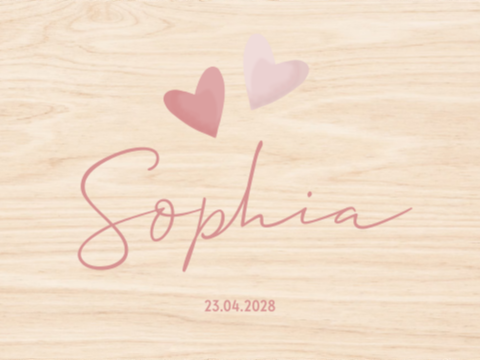 Memorybox van hout met hartjes