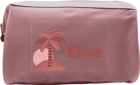 Toilettas met naam en tropisch eiland