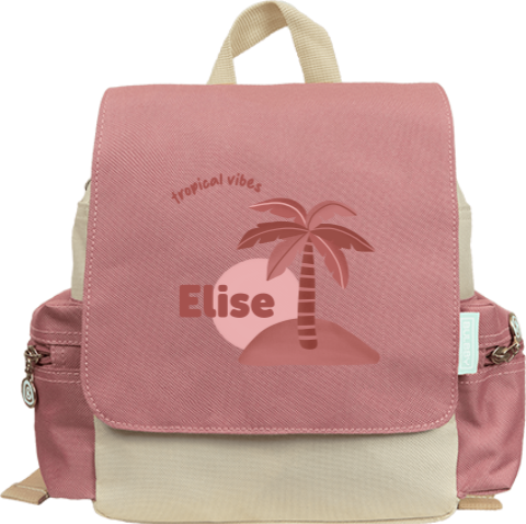 Rugtas Adventure met naam en palmboom