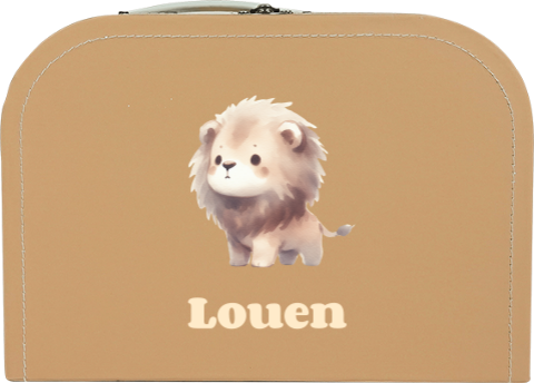 Kinderkoffertje met naam en leeuwtje
