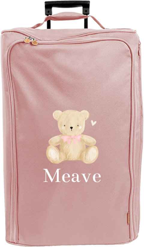 Reistrolley XL met naam en teddybeertje met strik