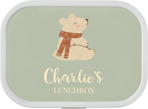 Mepal lunchbox campus met zittende beer en naam