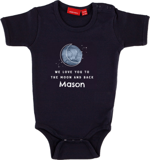 Rompertje met naam en watercolour maan