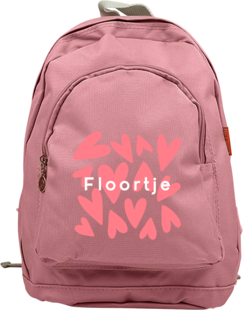 Lieve rugzak junior met hartjes en naam
