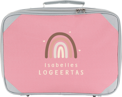 Lief koffertje met regenboog en naam