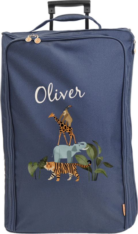 Reistrolley XL met naam en jungledieren