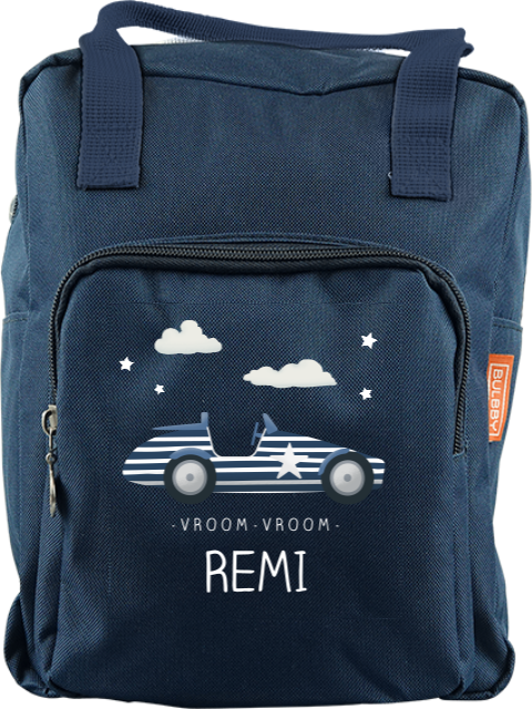 Rugtas Classic met naam en race auto