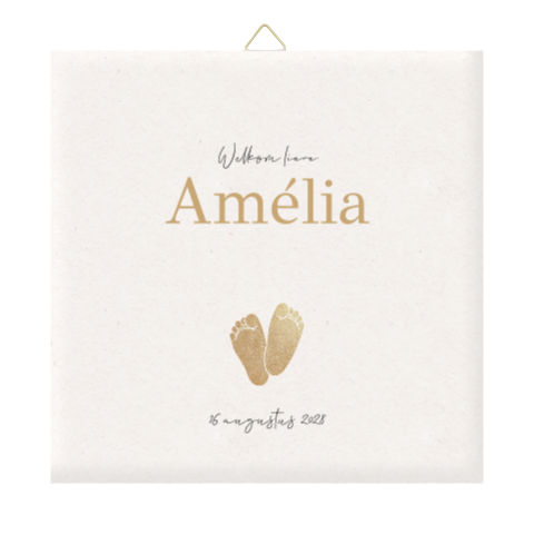 Geboortetegeltje met lieve voetjes