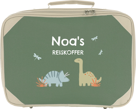 Kinderkoffertje met naam en dinos