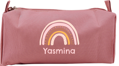 Etui met regenboog en naam