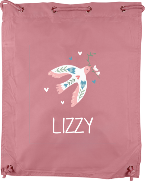 Gymtas met vogel en naam