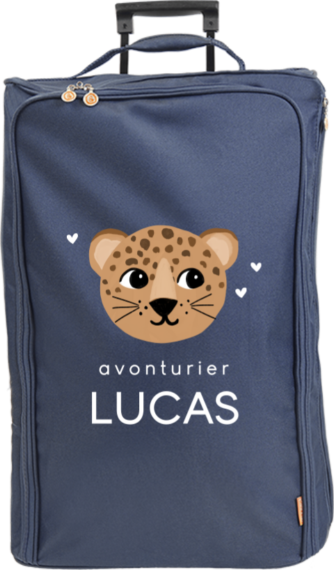 Reistrolley XL met naam en vrolijke panter