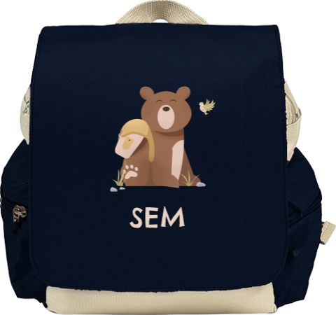 Rugtas Adventure met naam en beer met rugzak